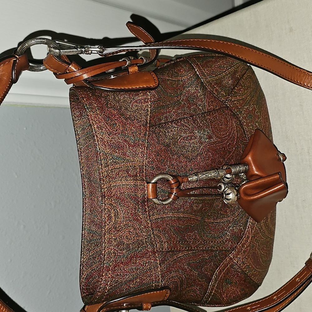 Etro Brown Crossbody Bag with Paisley Design - Picture 7 of 12
